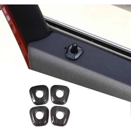 4pcs Black Wood Grain For BMW X1 F48 2016-2019 ABS Car Door Lock Cover Trim Stickers Car Accessories For BMW X2 F47 2018 2019