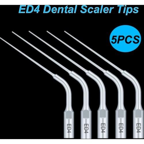 5 PCS ED4 Dental Scaling Teeth Cleaning Tips for Satelec DTE NSK Ultrasonic Scaler Handpiece
