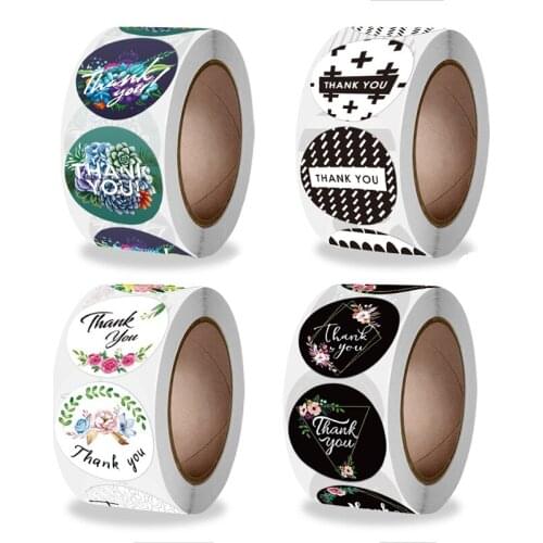 500Pcs Sealing Stickers Mixed Style Thank You Sticker 1 Inch Round Adhesive Labels Handmade Products Decorative Sticker