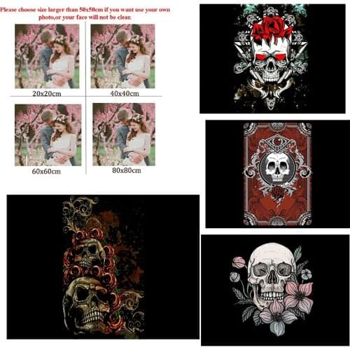 Diy Diamond Painting Custom Figure Painting Anime Skull Living Room Bedroom Wall Cross Stitc Mosaic Characters Home Decora