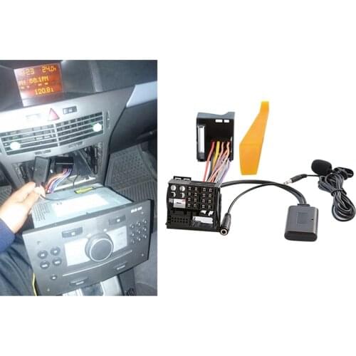 Car Bluetooth 5.0 Aux Cable Microphone Handsfree Mobile Phone Free Calling Adapter for OPEL CD30 Mp3 CDC40 CD70 DVD90