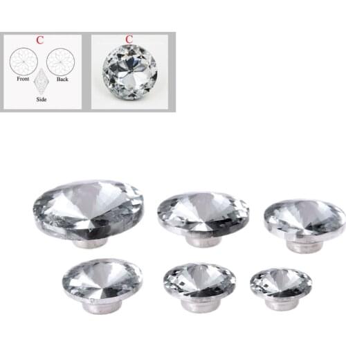 10Pcs 16/18/20/22/25/30mm Diamond Crystal Upholstery Nails Button Tack Stud Pins Sofa Bag Wall Decoration Furniture Accessory