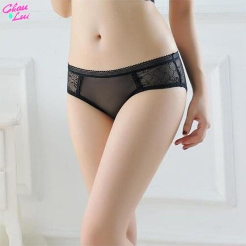 Chau Lui Jacquard ultra-thin Transparent Underwear Ladies Sexy Mesh Hollow Temptation Briefs Low Waist Pantys Underpants