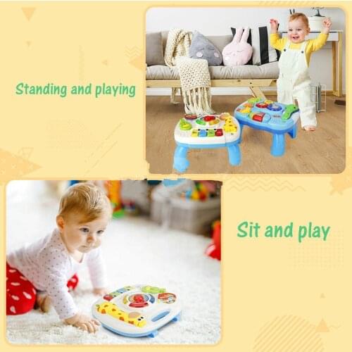 Infants Musical Instrument Learning Table Baby Toys Animals Piano Early Educational Study Activity Center Music Game For Kids