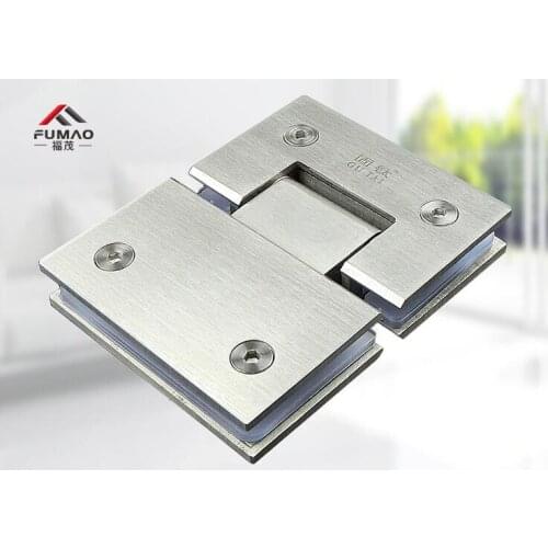 FUMAO Double Action 180 Degree Glass Door Hinge 304 stainless steel Cupboard Clamp Hinges