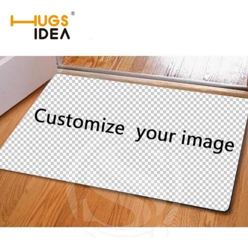 HUGSIDEA Welcome Custom Your Image Carpet Doormat Rugs for Home Living Room Bedroom Hallway Floor Door Mat Rugs