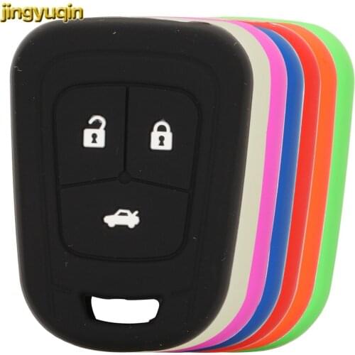 Jingyuqin Remote Car Key Silicone Case Cover Protection For Chevrolet Sonic 2012-2013 3 Button No Logo