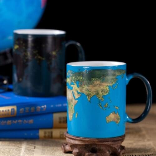 Creative Earth Pattern Ceramic Mug Customized Large Capacity Personalized Water Cup Tea Cup Mug Birthday Christmas Gifts
