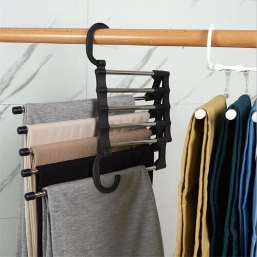 Multi-function Clothes Hanger Storage Pants Rack Cloth Hangers Storage Rack 5-Multilayer Hanger Stainless Steel Clothes Hanger