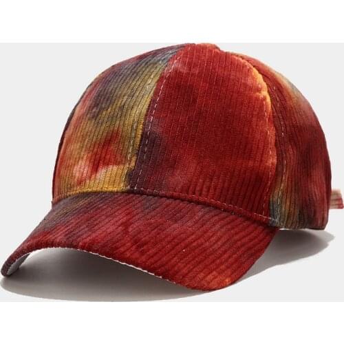 Fashion Tie dye Baseball Caps For Women Mens Cap Ladies Streetwear Corduroy Peaked Hat Casual Autumn Snapback Hat Graffiti Bone