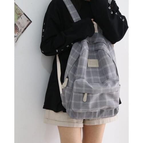 2021NEW Fashion Girl College School Bag Casual New Simple Women Backpack Striped Book Packbags for Teenage Travel Shoulder Bag