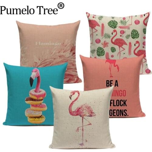 Zipper Top Quality Zipper flamencos Textile Red Flamingo Square Throw Pillow 45Cmx45Cm Square Sofa Printed Cushion Cover
