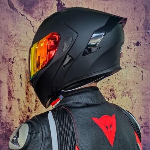 Orz-Motorcycle helmet for men, flip up protector, full face, with double visor, ideal for motocross