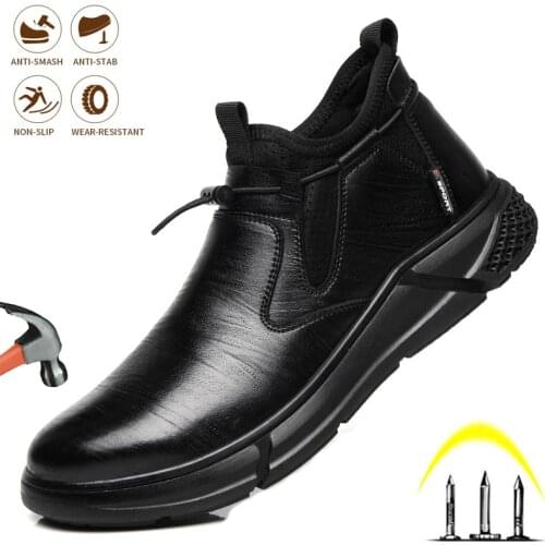 Mens Safety Work Shoes Steel Toe Caps Light Comfort Protective Boots Indestructible Puncture-Proof Protection Outdoor Shoes
