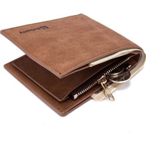 PU Wallet Men Zipper Top Quality Men Wallets Leather Purse With Coin Pocket Male Wallet Purse Two Colors