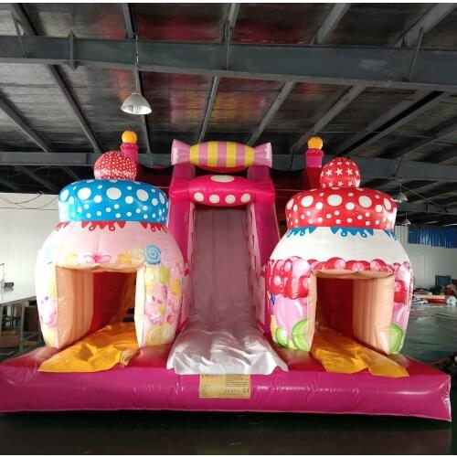 Inflatable Candy House Land slide game Inflatable lollipop Castle Slide with Free CE Air blower