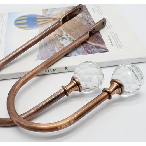 2pcs Curtain Holder Wall Hanging Hook European U-shaped Wall Hook Zinc Alloy Crystal Curtain Drapery Buckle Hooks Accessories