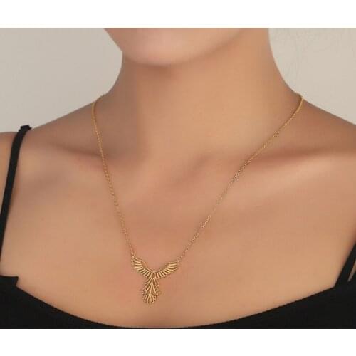 Delicate Origami Phoenix Necklaces Stainless Steel Divine Bird Pendant Lucky Mother Girlfriend Phoenix Charm