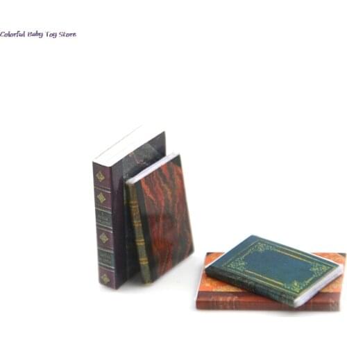 Newest 1:12 Toy 4 Pieces Of Books Length 2.4cm Dollhouse Miniature Doll Accessories For Grils Best Gifts
