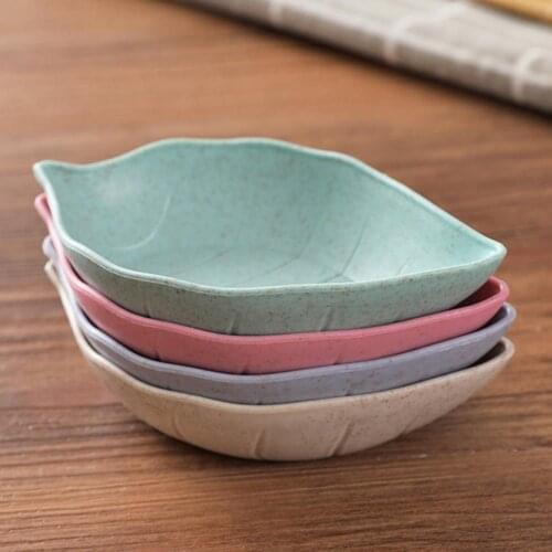 New 4Pcs Dip Bowls Mini Lightweight Small Wheat Straw Dipping Dishes for Household Sauce Dish Plate Food Container Tableware