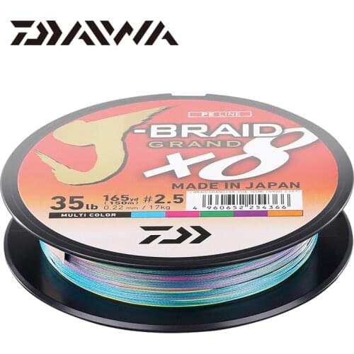NEW Original DAIWA J-BRAID GRAND PE Fishing Line 135M/150M 8 Strands Braided PE Line For Fishing Tackle 10 20 25 30 35 40 60LB