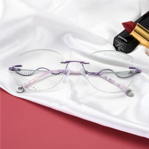 Prescription Glasses Anti-blue Light-proof Retro-net Red-eye Frame No-frame Diamond Glasses Glases Women