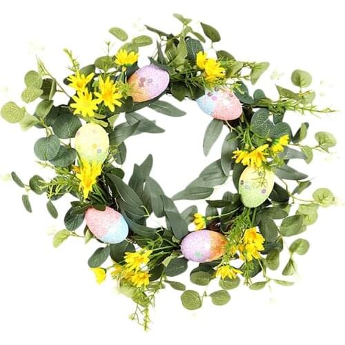 Easter Wreath Artificial Eucalyptus Eggs Wreath for Front Door Wall Window Wedding Party Farmhouse Garden Home Decor