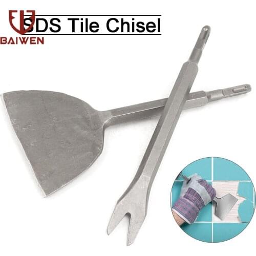 Flat Chiesls Flat & V-Type Tile Chisel Square Handle Cement Floor Wall Scraper Tool Drill Bit for Electric Hammer Drilling Tools