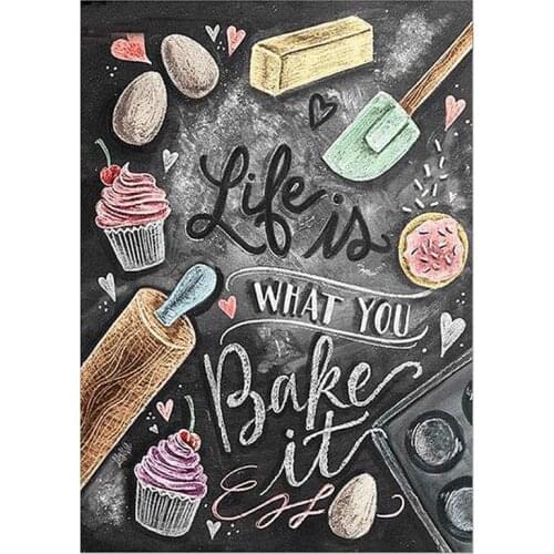 Full Round Drill 5D DIY Diamond Painting "Kitchen cake" Embroidery set Cross Stitch Decor Gift 40x50cm