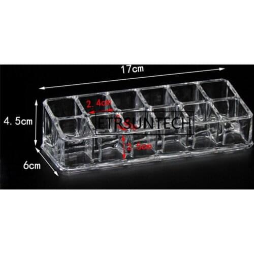 Clear Acrylic 12 Container Showing Shelf Nail Polish Cosmetic Lipstick Pen Storage Display Stand Rack F1233