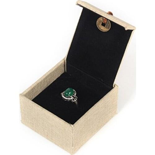 Recommended exquisite creative tassel linen jewelry ring pendant bracelet box pressure embossing technology can be customized