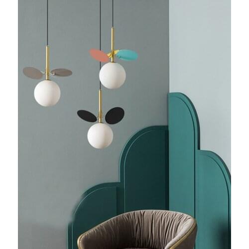 Nordic Colorful Balloon Glass LED Pendant Lights Modern Lovely Children Bedroom Dining Room Hanging Lamps Lighting Luminaire