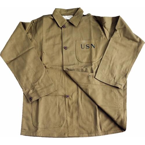 Navy HBT USN Jacket Plywood Suit coat Retro WW2 US Army America Jackets For Men Training Jacket Khaki