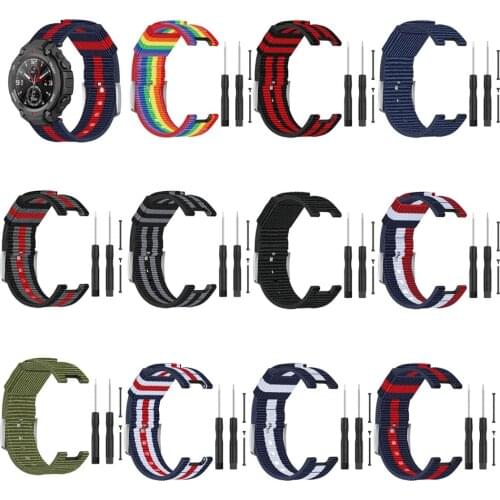 Replacement Sport Canvas Watchbands For Huami Amazfit T-Rex Watch Strap Casual Canvas Adjustable Wrist Band Screwdrivers tool