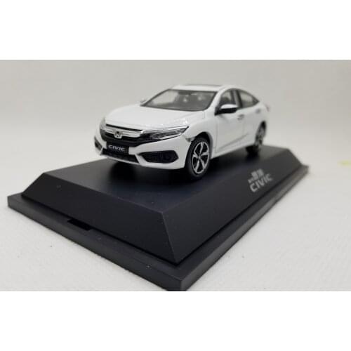 1:43 Diecast Model for Honda Civic 2016 MK10 White Alloy Toy Car Miniature Collection Gifts