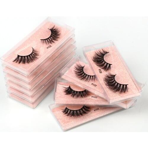 1 pair faux mink lashes soft thick false eyelashes hand made natural long 3d lash makeup 1box 3d maquiagem eylashes