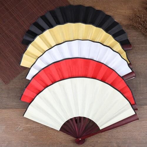 1Pcs DIY Chinese fan Japanese Plain Color Bamboo Rave Folding Hand Fan Home Party Supplies For Men/Women hand fans