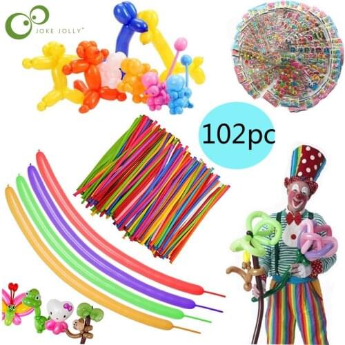 102Pcs/Set long balloon Modelling balloons Sheets 3D Cartoon Stickers Waterproof Bubble DIY Sticker Princess WYW