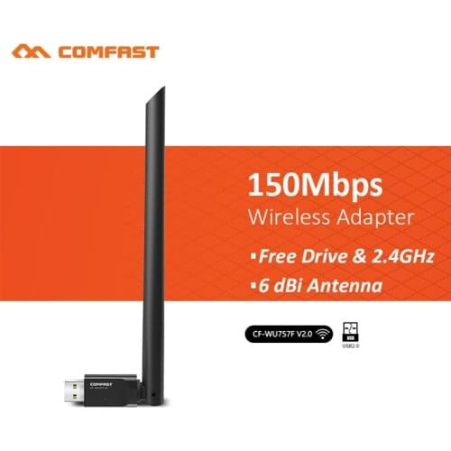 150Mbps Free drive usb wifi wireless Network Card Mini 2.4G wi-fi Adapter 6dBi Antenna Signal transmitter Laptop/Desktop