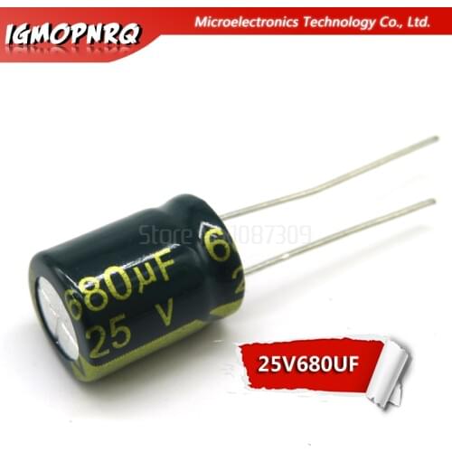 20PCS 25V680UF 10X13 680UF 25V 0X13mm Aluminum Electrolytic Capacitors DIP