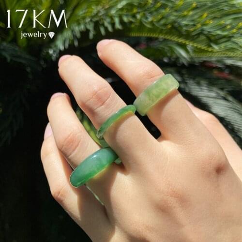 3pcs Geometric Square Round Transparent Acrylic Resin Open Rings Set For Women Korean Green Brown Ring Party Jewelry Gifts