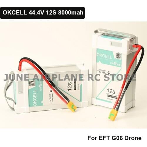 Original OKCELL 44.4V 12S 8000mah 22000mah Battery 정품 배터리UAV flight battery 20C for EFT G06 Drone