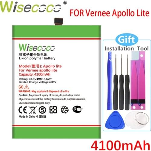 WISECOCO 4100mAh Apollo Lite Battery For Vernee Apollo Lite Mobile Phone High Quality +Tracking Number