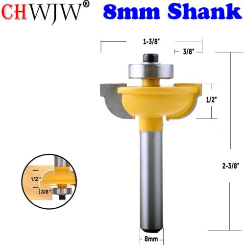 CHWJW 1PC 8mm Shank Round Over Beading Edging Router Bit Tenon Cutter for Woodworking Tools