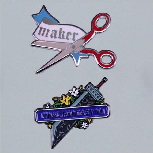 Interesting Scissors Cartoon Brooch Originality Lapel Badge Denim Jacket Backpack Pin Decoration Given Friends And Fans Gifts