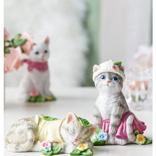 Simulation Cat Ornaments Home Accessories Resin Creative Cute Desktop Decorations Crafts Gifts Desk top Small Ornaments