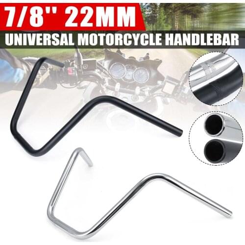 7/8" 22mm Motorcycle Handlebar Cafe Racer Retro Handle Bar Chrome Black Universal For Honda/Yamaha/Suzuki/Kawasaki