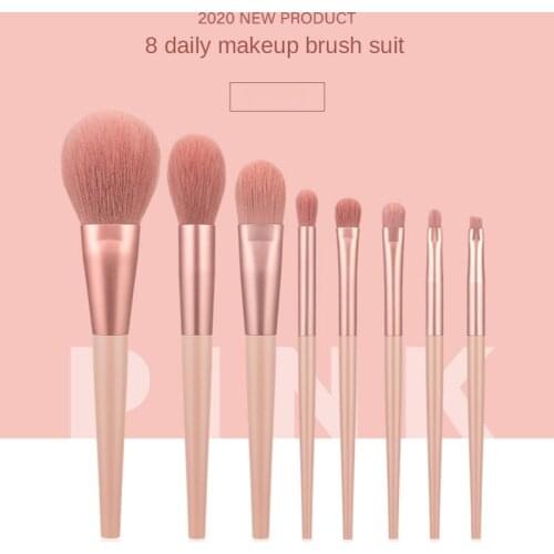 8Pcs Makeup Brush Set Fiber Wool Material High Gloss Brush Foundation Brush Brush Eyebrow Lip Brush Makeup Kit Makeup Tools