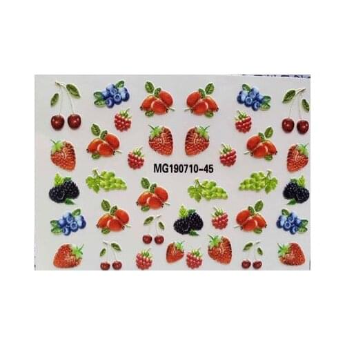 Diy 6d Cubic Non-trace Cubic Engraved Nail Stickers Hand Painted Embossment Flowers &Fruits Girl Women Gifts