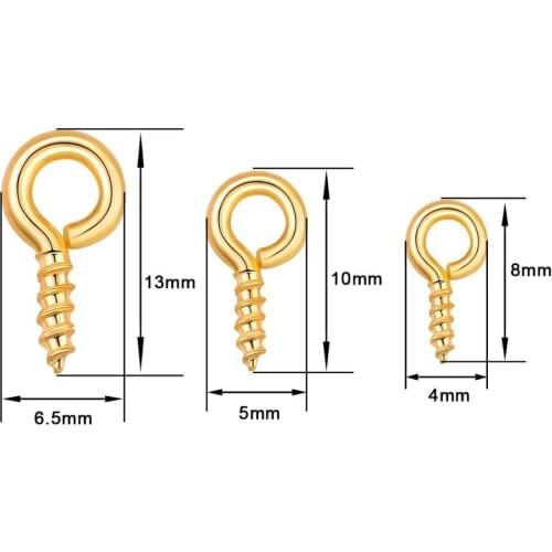 New 200pcs/lot iron Screw Pins Gold Sliver Plated Rhodium Antique Bronze Metal Connectors for DIY Jewelry Accessories